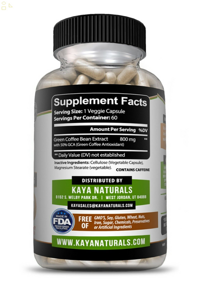 Green Coffee Bean 60Ct - Weight Management, Antioxidant, Blood Pressure Support