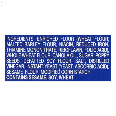 New York Flatbread Crackers, Poppy, 5 Ounce