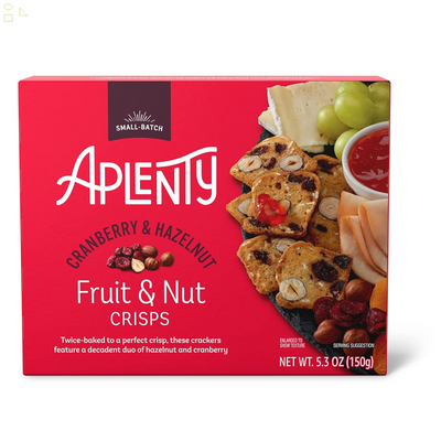 , Aplenty Fruit & Nut Crisps, Cranberry & Hazelnut, 5.3 Oz