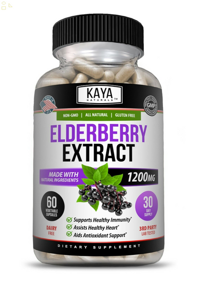 Sambucus Black Elderberry 1200Mg 60Ct Daily Immune Support and Antioxidants