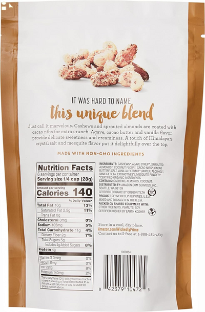 Wickedly Organic Sprouted Nut Blend, Sweet Cashew & Almond Crunch, 6 Ounce