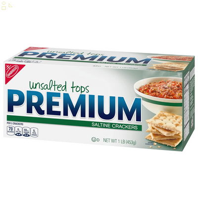 Premium Unsalted Tops Saltine Crackers, 16 Oz