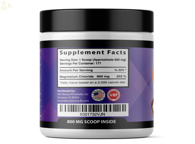 Cloruro De Magnesio Magnesium Chloride 5Oz (141.7G) 800Mg Scoop 177 Servings