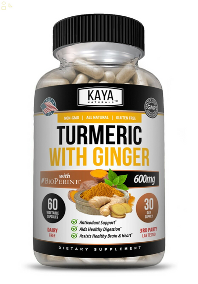 Organic Turmeric Curcumin with Ginger Black Pepper 60Ct Joint Pain Max Strength