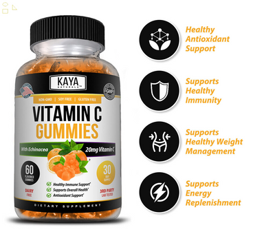 (2 Bottle Pack) Immune Support Gummies, Zinc Vitamin C & Echinacea, Great Gummy