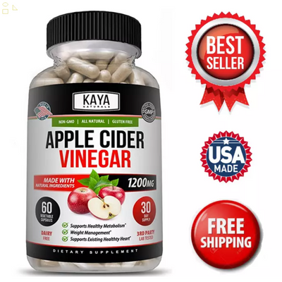 Apple Cider Vinegar Capsules 1200Mg Natural Cleanse Overall Health