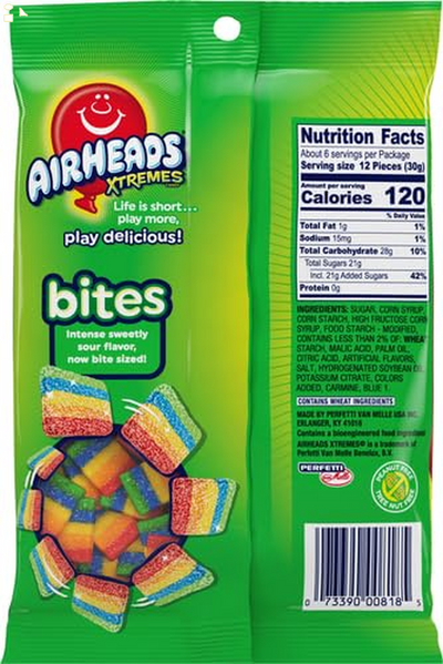 Airheads Xtreme Bites Rainbow Berry, Party, 6Oz