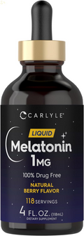 Melatonin Liquid 1Mg | 4 Fl Oz Drops | Berry Flavor | Non-Gmo, Vegetarian Supplement