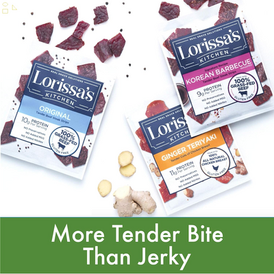 Lorissa'S Kitchen Grass Fed Beef Sticks, Jalapeño, 1 Oz. Stick - Made with 100% Grass-Fed Beef, Keto Friendly Snacks, Gluten Free, No Added Nitrites or Nitrates - (Packaging May Vary), Pack of 1