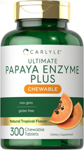 Papaya Enzyme Chewable Tablets | Vegetarian, Non-Gmo, Gluten Free Formula | Tropical Flavor