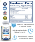 Digestive Enzymes W/ Prebiotic & Probiotics, Gas, Constipation & Bloating 400MG