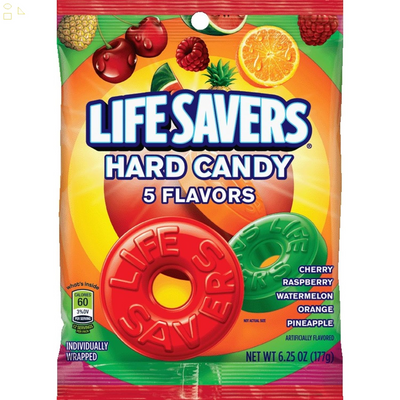 Lifesavers, Hard Candy 5 Flavors Bag, 6.25 Oz