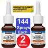 ( 2 Bottles ) 24-Hour Allergy Relief Nasal Spray, Fluticasone Propionate (Glucocorticoid), 50 Mcg per Spray, Full Prescription Strength, Non-Drowsy, 144 Metered Sprays | Compare to the Active Ingredie