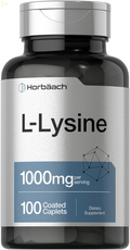 L-Lysine 1000Mg | 100 Coated Caplets | Free Form Dietary Supplement | Essential Amino Acid | Vegetarian, Non-Gmo, and Gluten Free Formula