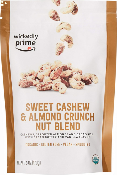 Wickedly Organic Sprouted Nut Blend, Sweet Cashew & Almond Crunch, 6 Ounce