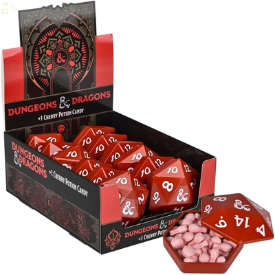 Dungeon and Dragons D&D DND D20 +1 Potion Sour Candy Collectible Tin - One (1) Tin - Sour Cherry Flavor