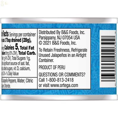 Ortega Diced Jalapenos, Hot, 4 Ounce