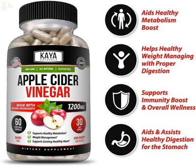 (2 Pack) Apple Cider Vinegar Capsules Cleanse Appetite Suppressant