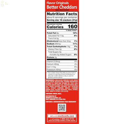 NABISCO Better Cheddars Baked Snack Crackers, 6.5 Oz