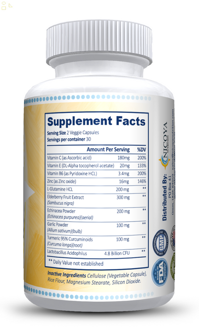 12 in 1- Natural Immune Support with ELDERBERRY, VITAMIN C, ZINC, & ECHINACEA!