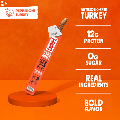 CHOMPS Pepperoni Turkey Jerky Stick, 1.15 OZ