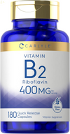 Vitamin B-2 400Mg | 180 Count | Non-Gmo, Gluten Free Supplement | Vitamin B2 Riboflavin