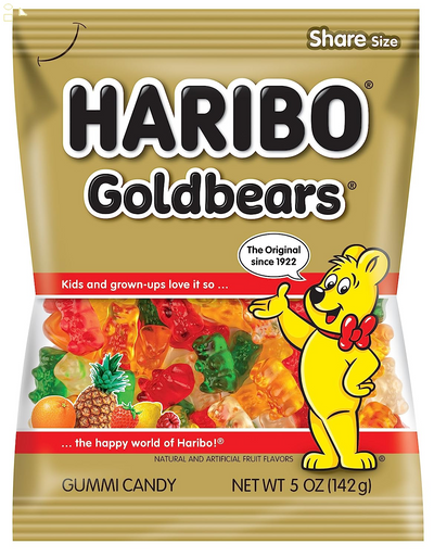 HARIBO Gummi Candy, Original Goldbears, 5 Oz. Bag