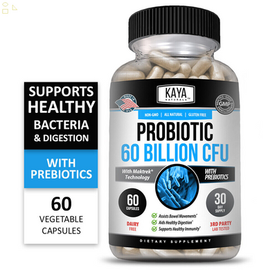 (2 Pack) Probiotic 60 Billion with Prebiotics Immune Function Healthy Digestion
