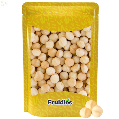 Fruidles Roasted & Salted Macadamia Raw Nuts, Natural Non-Gmo, Gluten-Free, Healthy Fat, Emergency Survival Food (Grab2Go Bag, 4Oz)