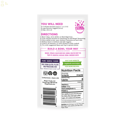 RIEGA Gluten-Free Blackened Chicken Bowl Seasoning Mix, 1 Oz – Build Your Bowl, Prep in 10 Minutes