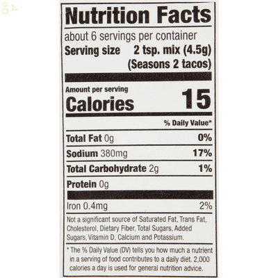 Mccormick Hot Taco Seasoning Mix, 1 Oz Envelope Packing May Vary