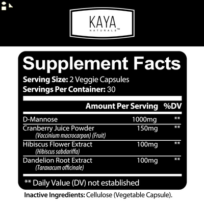 Urinary Tract Balance 1350Mg 60Ct D Mannose W/ Cranberry Bladder Control Health