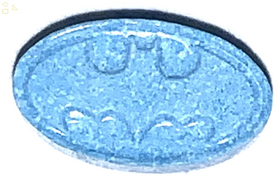 Batman Nemesis Sour Blue Raspberry Candy Collector Batman Logo Tin - One (1) Tin - Batman Emblem Shapped Candies - Joker