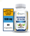 10X Mushroom Complex Supplement- Lions Mane, Reishi, Shiitake, Immune Capsule
