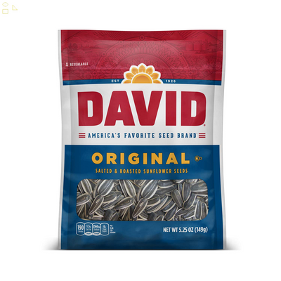 DAVID SEEDS Roasted and Salted Original Sunflower Seeds, 5.25 Oz
