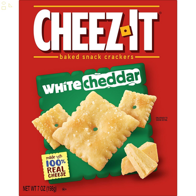 Cheez-It Cheese Crackers, Baked Snack Crackers, Office and Kids Snacks, White Cheddar, 7Oz Box (1 Box)