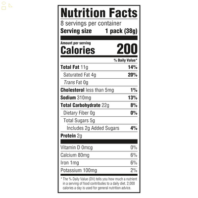 RITZ Cheese Sandwich Crackers, 8 Snack Packs (6 Crackers per Pack)