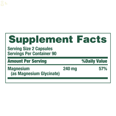 Natr Bounty Magnesium Glycinte 180 Capsules 240 Mg
