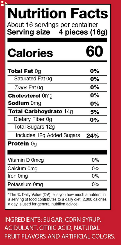 Lalka Hard Candy Red Apple Vegan, 2.8 Oz Size Bag