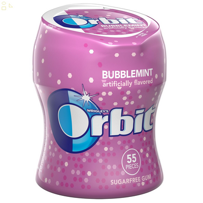 Orbit Bubblemint Sugarfree Gum, 55 Piece Bottle