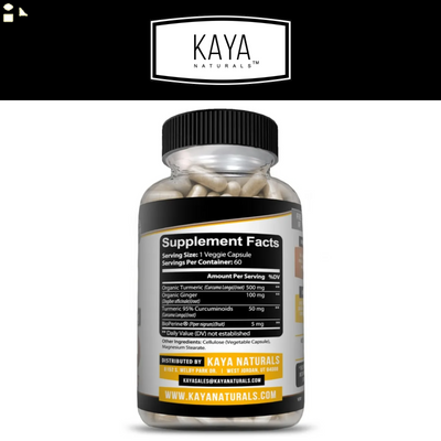 Organic Turmeric Curcumin with Ginger Black Pepper 60Ct Joint Pain Max Strength