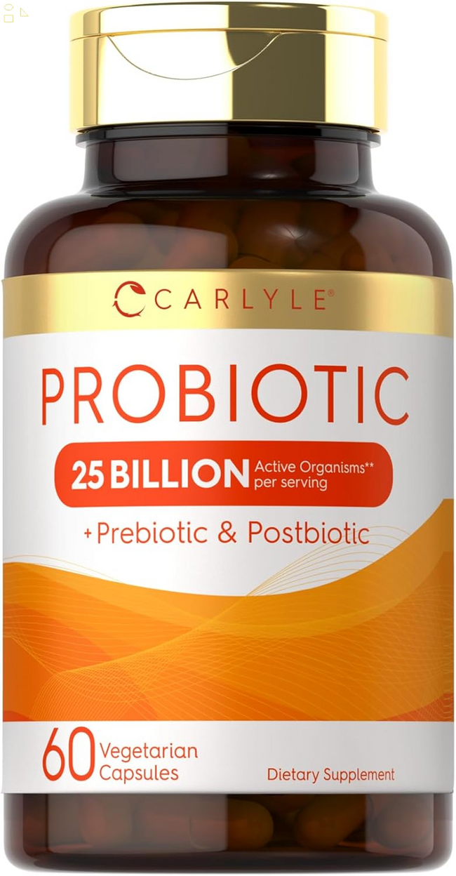 Probiotic with Prebiotics & Postbiotics | 25 Billion CFU | 60 Capsules | Supplement for Women & Men | Powder Pills | Vegetarian, Non-Gmo & Gluten Free