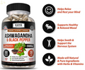 Organic Ashwagandha Capsules 1300Mg Supplement W/ Black Pepper Root Powder