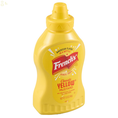 French'S Classic Yellow Mustard, One 12 Ounce Mustard Squeeze Bottle, Best for Tabletop on Hot Dogs, Burgers, Sandwiches and More, 12 Ounce(Pack of 1)Packaging may vary