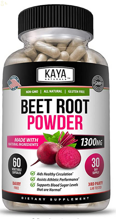 Organic Beet Root Powder 1300Mg Capsules Nitric Oxide Booster Superfood Beetroot