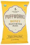 PUFFWORKS Organic Honey Peanut Butter Puffs, 3.5 OZ