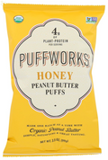 PUFFWORKS Organic Honey Peanut Butter Puffs, 3.5 OZ