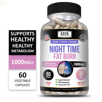 (2 Pack) Night Time Fat Burner 60Ct Appetite Suppressant Sleep Aid