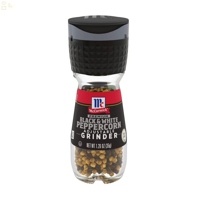 Mccormick Premium Black & White Peppercorn Grinder, 1.26 Oz Packaging may vary