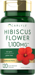 Hibiscus Flower Extract 1100 Mg | 120 Capsules | Non-Gmo, Gluten Free Supplement